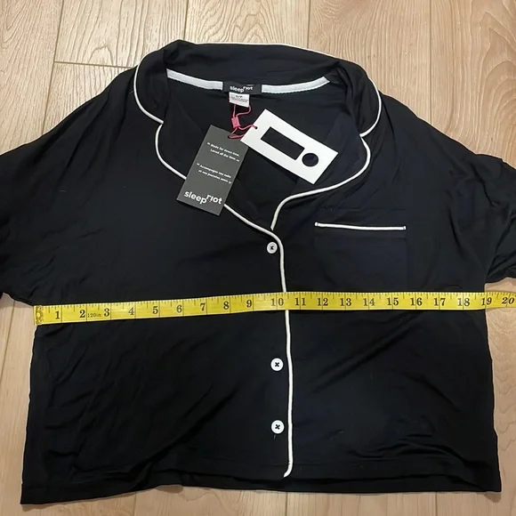 Sleep Riot Cropped Modal Pyjama Top, sz S - Picture 9 of 10